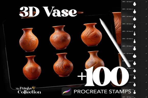 100 Procreate 3D Vase Stamps: Elevate Your Digital Art