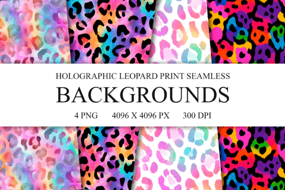 4 Leopard Print Seamless Patterns PNG: Bold Digital Assets