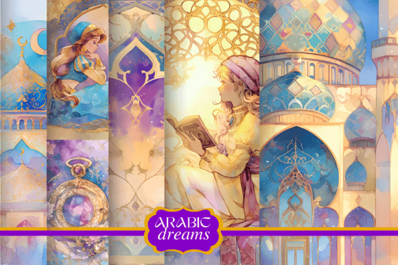 Bright Dreamy Arabic Digital Papers