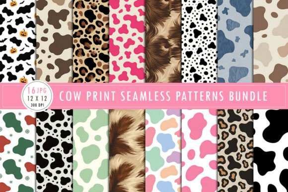 Elevating Design Aesthetics with the Cow Print Seamless Patterns Bundle