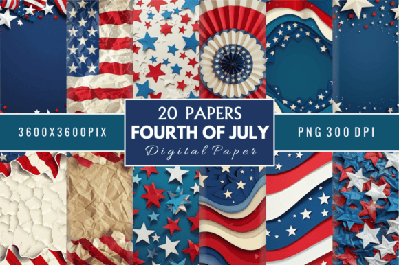 Fourth of July Digital Paper Bundle
