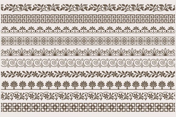 Greek Key and Floral Border Patterns