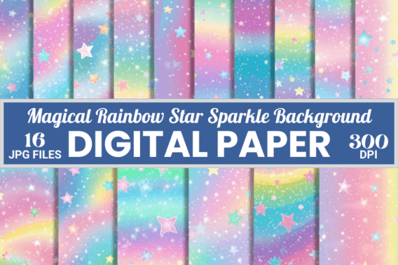 Magical Rainbow Star Sparkle Background: A Versatile Digital Asset for Modern Creators