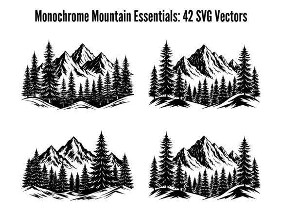 Monochrome Mountain Vector 42 SVG: A Comprehensive Evaluation for Designers