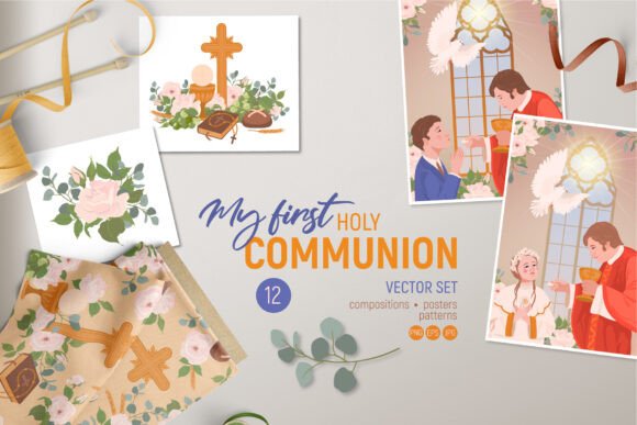 My First Communion Vector Set 2 for Celebrations
