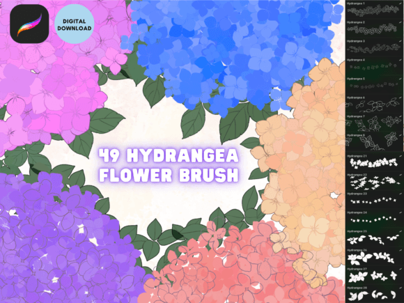 Procreate Dynamic Hydrangea Brush