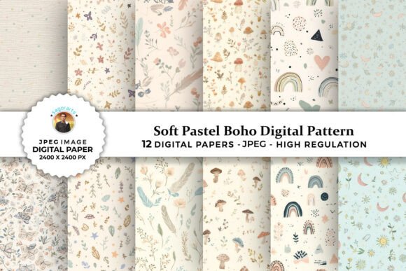 Soft Pastel Boho Digital Patterns