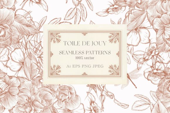 TOILE DE JOUY Vector Patterns Set: Bringing Vintage Romance to Modern Projects