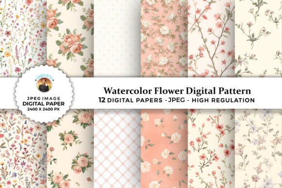 Watercolor Flower Digital Patterns: Streamlining Creative Workflows for Professional and Personal Projects
